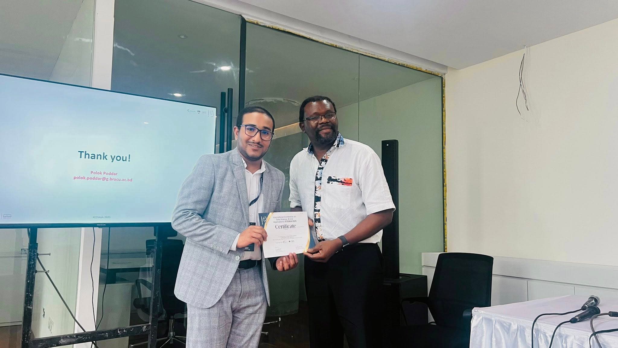 🏆 Best Research Paper Award - ICDSAIA 2025